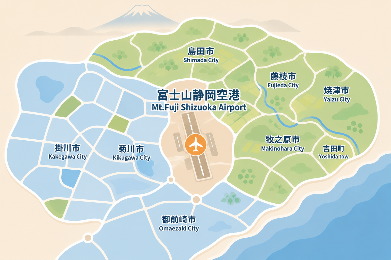 富士山静岡空港周辺エリアマップ